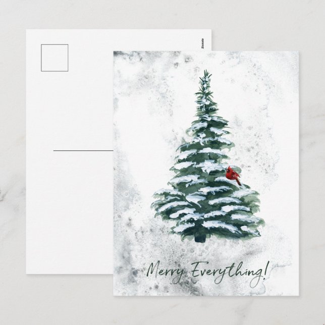 Cartes Pour Fêtes Annuelles Élégant Noël rustique de bois d'hiver (Devant / Derrière)
