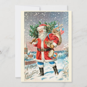 Cartes Pour Fêtes Annuelles Élégant Noël Vintage du Père Noël