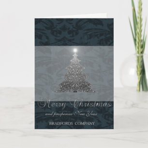 Cartes Pour Fêtes Annuelles Elégant Noir, Arbre de Noël, Compagnie