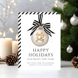 Cartes Pour Fêtes Annuelles Elégant Noir Et Blanc Joyeux Vacances