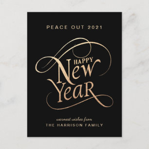 Cartes Pour Fêtes Annuelles Elégant Nouvel An Paix 202 Black Gold