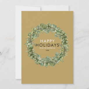 Cartes Pour Fêtes Annuelles Elégant or moderne verdure Wreath Noël