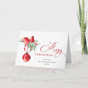 Cartes Pour Fêtes Annuelles Élégant ornement rouge Joyeux voeux de Noël