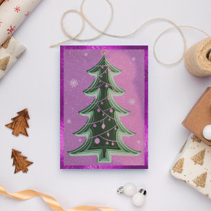 Cartes Pour Fêtes Annuelles Élégant Papier de Parties scintillant violet coupé