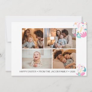 Cartes Pour Fêtes Annuelles élégant Pâques moderne, famille quatre photo colla