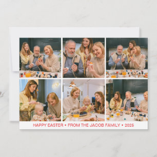 Cartes Pour Fêtes Annuelles élégant Pâques moderne, famille Six photo collage