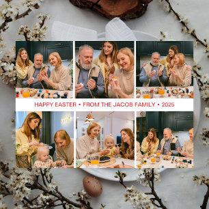 Cartes Pour Fêtes Annuelles élégant Pâques moderne, famille Six photo collage