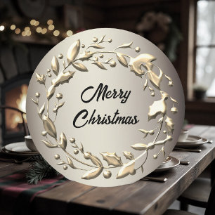 Cartes Pour Fêtes Annuelles Élégant Pewter et Pale Gold Noël