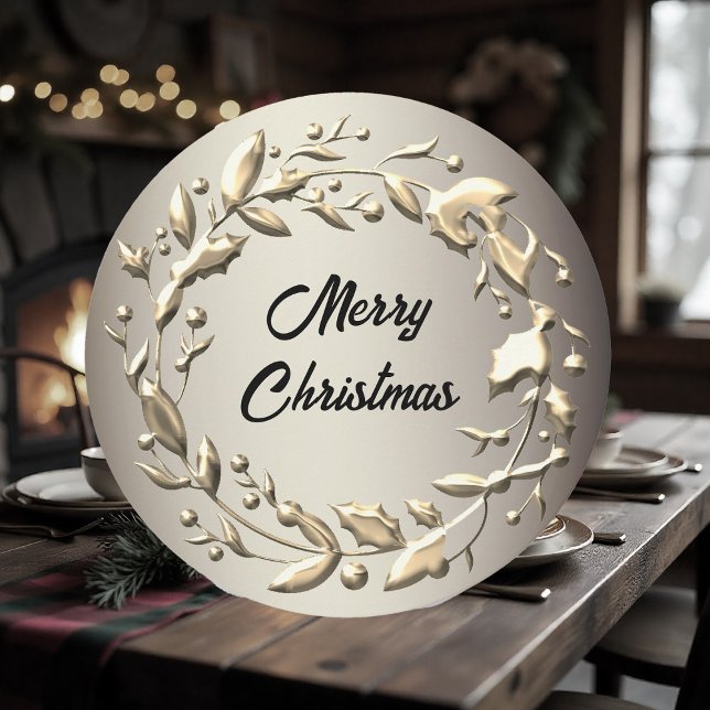 Cartes Pour Fêtes Annuelles Élégant Pewter et Pale Gold Noël (Elegant Pewter and Pale Gold Christmas Card by Graphic Allusions)