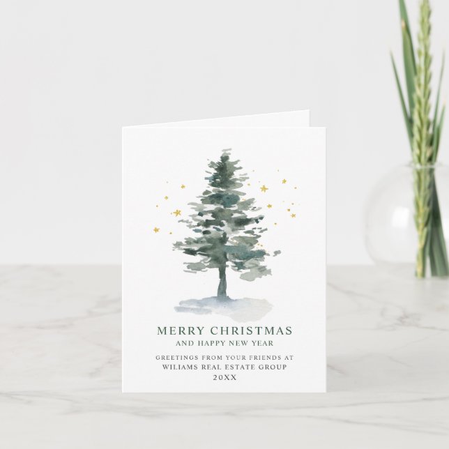 Cartes Pour Fêtes Annuelles Elégant Pine Tree Noël Accueil d'entreprise (Devant)