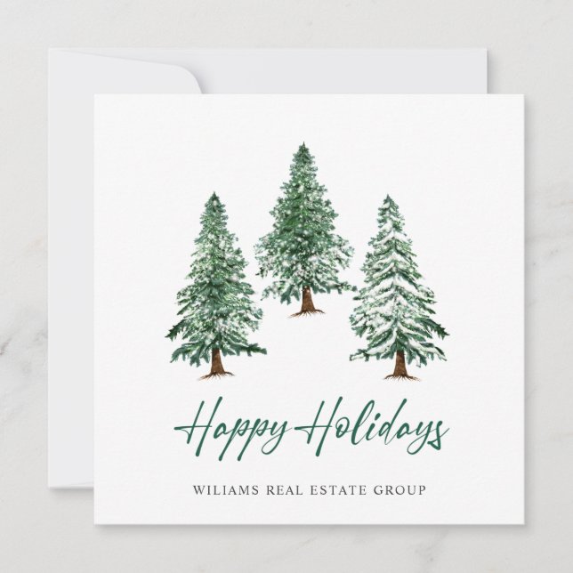 Cartes Pour Fêtes Annuelles Elégant Pine Tree Noël Accueil d'entreprise (Devant)