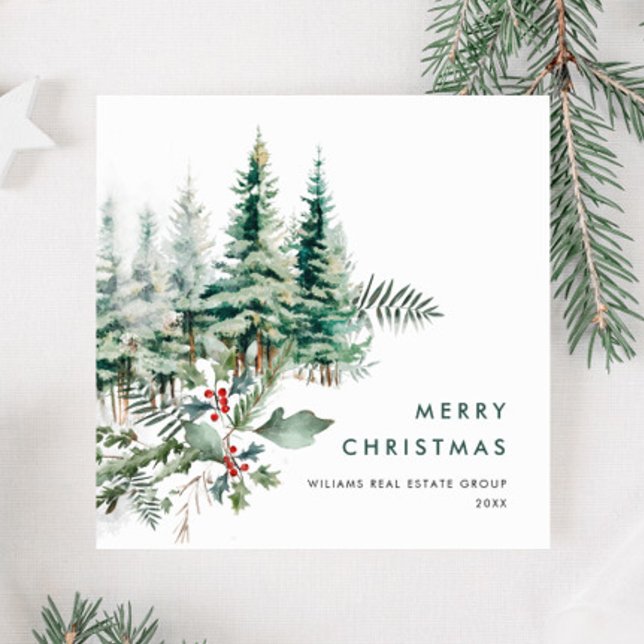 Cartes Pour Fêtes Annuelles Elégant Pine Tree Noël Accueil d'entreprise (Créateur téléchargé)