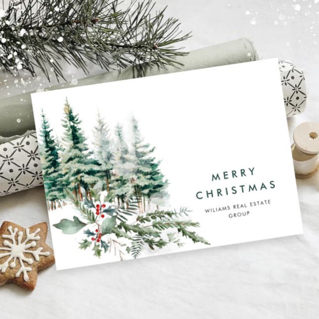 Cartes Pour Fêtes Annuelles Elégant Pine Tree Noël Accueil d'entreprise (Créateur téléchargé)