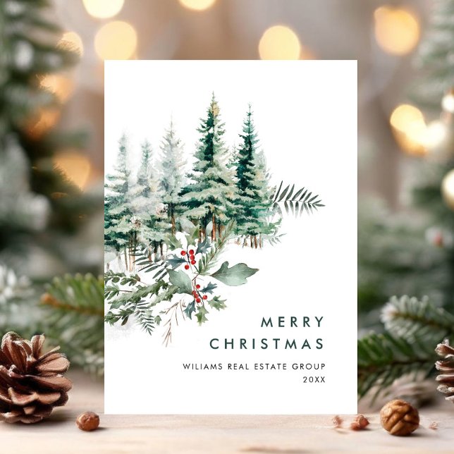Cartes Pour Fêtes Annuelles Elégant Pine Tree Noël Accueil d'entreprise (Créateur téléchargé)