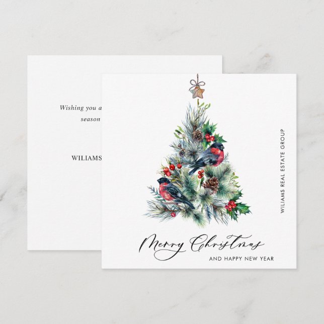 Cartes Pour Fêtes Annuelles Elégant Pine Tree Noël Accueil d'entreprise (Devant / Derrière)