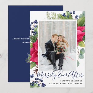 Cartes Pour Fêtes Annuelles Elégant Poinsettia Bleu Merrily Jamais après la ph