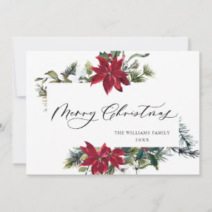 Cartes Pour Fêtes Annuelles Elegant Poinsettia Mistletoe Christmas Greeting