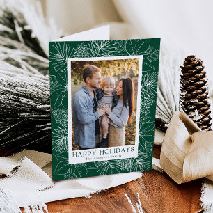 Cartes Pour Fêtes Annuelles Élégant Poinsettias et Pinecones 2 Photo