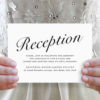Cartes Pour Fêtes Annuelles Élégant Réception de Mariage Moderne Écriture Noir