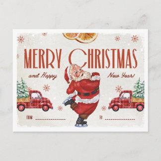 Cartes Pour Fêtes Annuelles Elegant Red and Beige Watercolor Christmas 