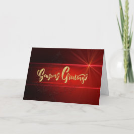 Cartes Pour Fêtes Annuelles Élégant Red and Gold Entreprise Noël
