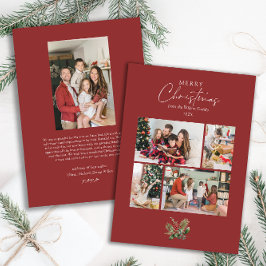 Cartes Pour Fêtes Annuelles Élégant Red Christmas Green Photo Collage