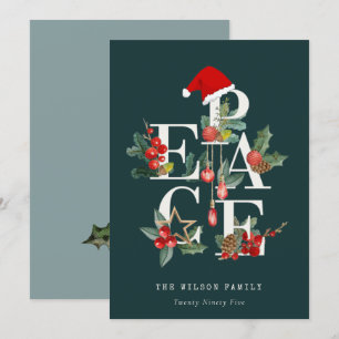 Cartes Pour Fêtes Annuelles Élégant Red Green White de Noël