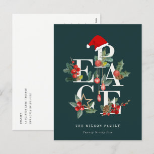 Cartes Pour Fêtes Annuelles Élégant Red Green White de Noël