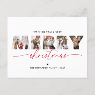 Cartes Pour Fêtes Annuelles Elégant Red Joyeux Noël photo Collage
