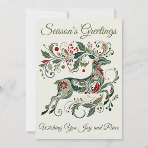 Cartes Pour Fêtes Annuelles Elégant Reindeer Mint Vert Noël unique