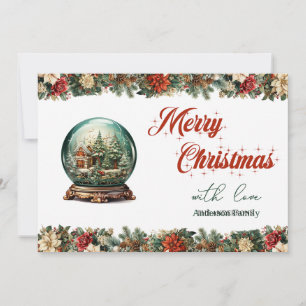 Cartes Pour Fêtes Annuelles Elégant Retro vintage Noël globe de neige
