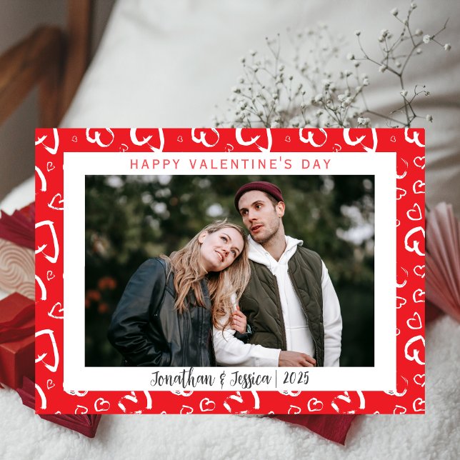 Cartes Pour Fêtes Annuelles Élégant romantique Amour Couple Valentines Jour Ph (Créateur téléchargé)