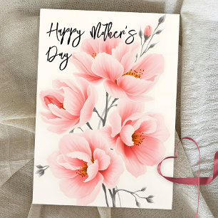 Cartes Pour Fêtes Annuelles Élégant rose doux fleurit la fête des mères