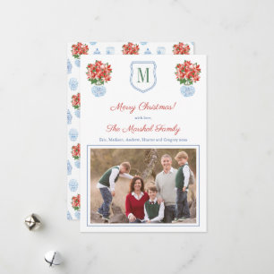 Cartes Pour Fêtes Annuelles Élégant Rouge Vert Bleu Joyeux Noël Photo