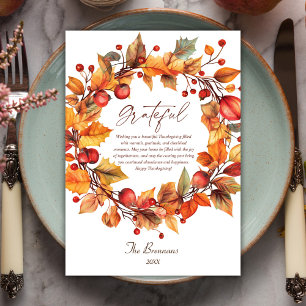 Cartes Pour Fêtes Annuelles Elégant Rustique Autumn Wreath Thanksgiving