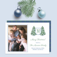 Élégant sapin Bleu Blanc Baubles Photo de famille