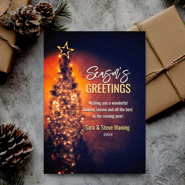 Cartes Pour Fêtes Annuelles Élégant sapin mousseux Noël noir (Créateur téléchargé)
