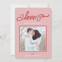 Élégant Script Amour Coeur Saint Valentin Photo