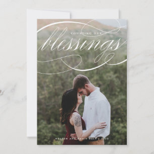 Cartes Pour Fêtes Annuelles Élégant Script Compter Nos Bénédictions Photo