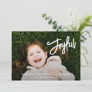 Cartes Pour Fêtes Annuelles Élégant script de brosse Joyeux Photo moderne Noël
