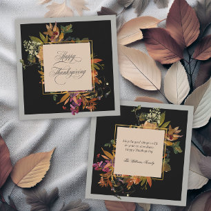 Cartes Pour Fêtes Annuelles Élégant Script Flore Chute Floral Thanksgiving