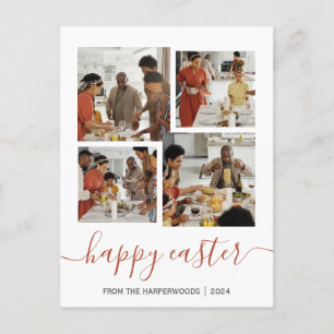 Cartes Pour Fêtes Annuelles Élégant script Joyeux Collage photo de la famille 
