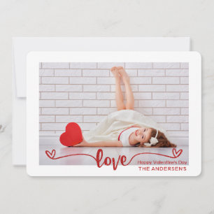 Cartes Pour Fêtes Annuelles Élégant Script Love Hearts Saint Valentin Photo