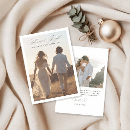 Cartes Pour Fêtes Annuelles Élégant script marié et brillant photo de Noël
