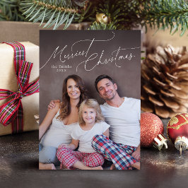 Cartes Pour Fêtes Annuelles Elegant Script Merry Christmas Family Photo Holida