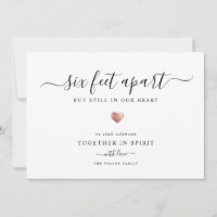 Élégant script moderne Quarantine Rose Gold Heart