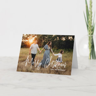 Cartes Pour Fêtes Annuelles Élégant script photo moderne Noël