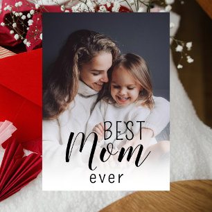 Cartes Pour Fêtes Annuelles Élégant Script Simple Meilleure Maman Personnalisé