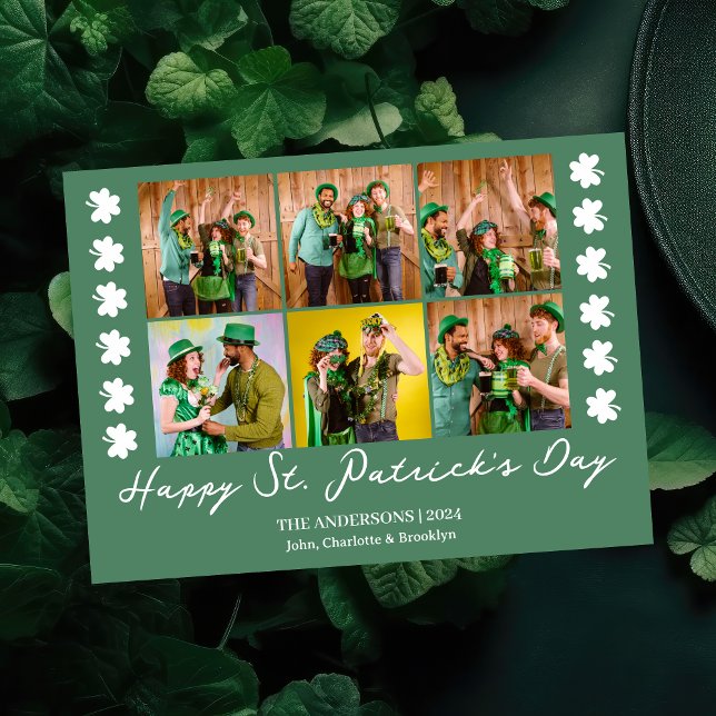 Cartes Pour Fêtes Annuelles Elégant Shamrock St. Patrick's Day Photo de famill (Créateur téléchargé)