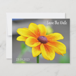 Cartes Pour Fêtes Annuelles Élégant simple jaune orange Dahlia Flower Save